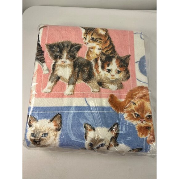 Owen Kitty Cat Fashion Print Blanket Fits Full & Twin Size Beds 72" X 90" 50% Po - Picture 4 of 6